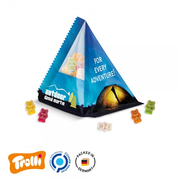 Fruchtgummi Tetraeder Folie, transparent Trolli Premium Bärchen, bunt gemischt